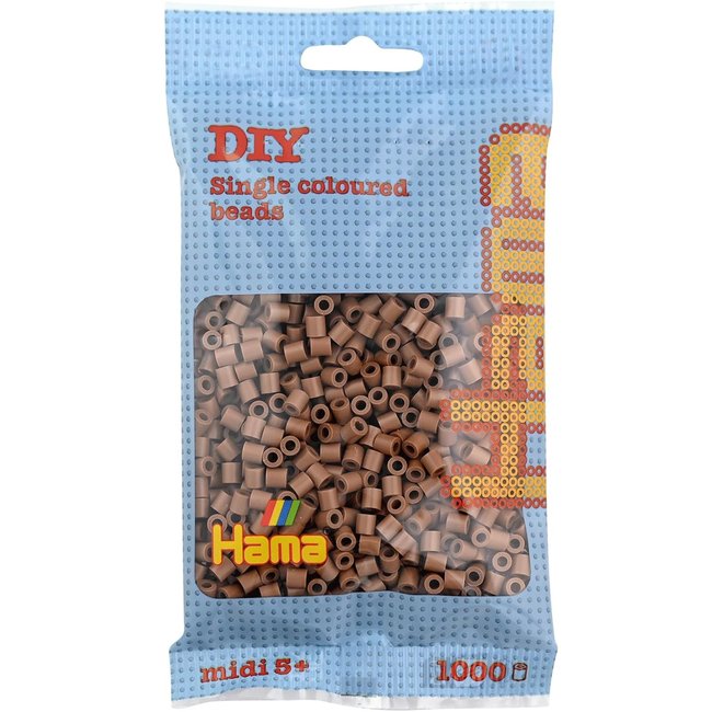 Sachet 1000 perles plastique Midi marron <span itemprop=