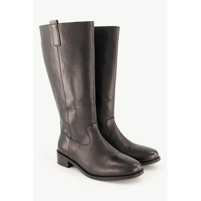 Bottes en cuir tige XL, guêtres noir <span itemprop=