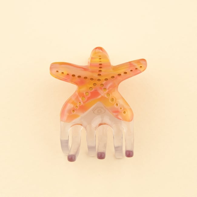 Mini pince à cheveux ÉTOILE DE MER orange <span itemprop=