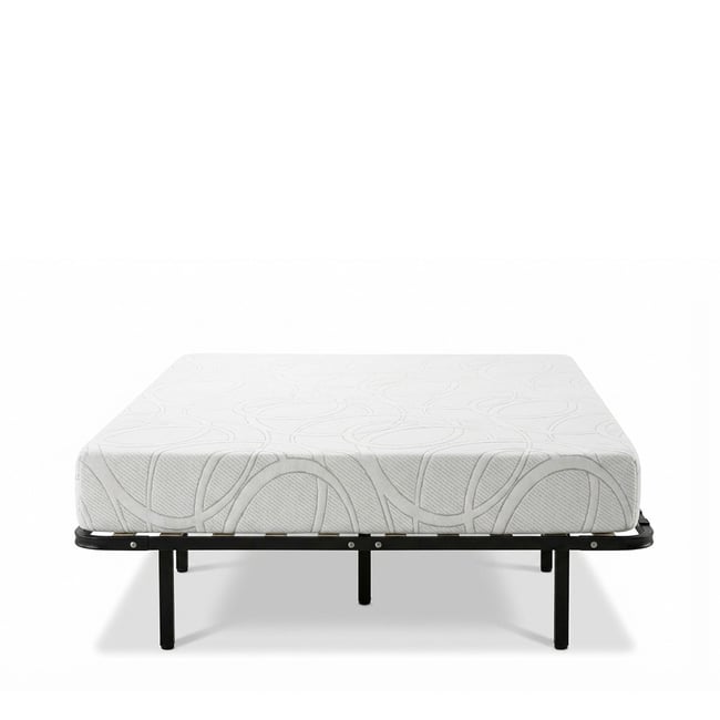 Ensemble Matelas Mémoire de forme EUPRAXIE avec Cadre à lattes Couleur blanc <span itemprop=