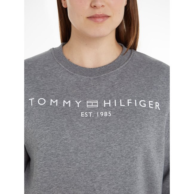 Cotton mix logo sweatshirt with crew neck Tommy Hilfiger La Redoute