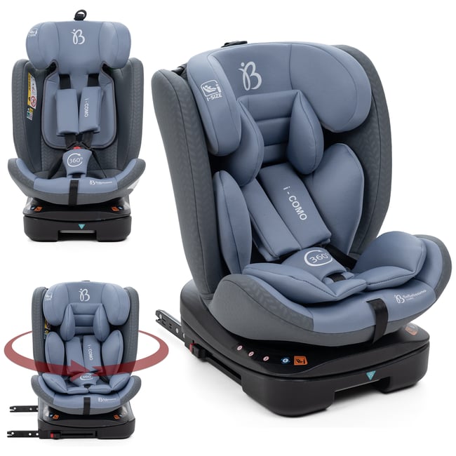 Bebelissimo - Siège auto Isofix - pivontant 360 ° - 40-150 cm -  0-36kg  i- COMO gris - BEBELISSIMO J'AIME