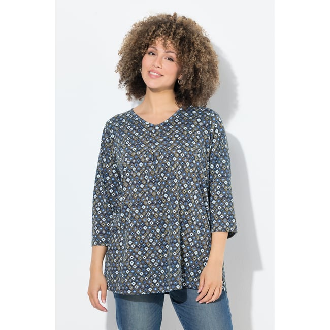 T-shirt à col en V et manches 3/4 - ULLA POPKEN