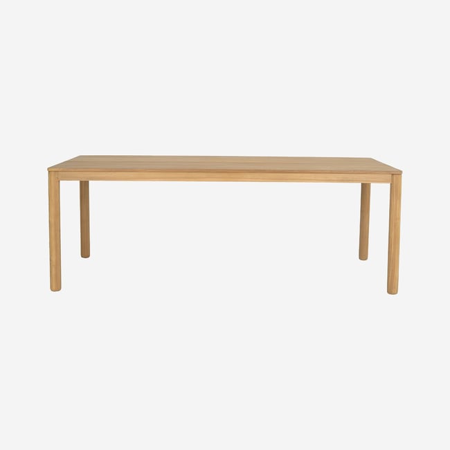 Table rectangulaire de jardin en teck massif FIGARI naturel clair <span itemprop=