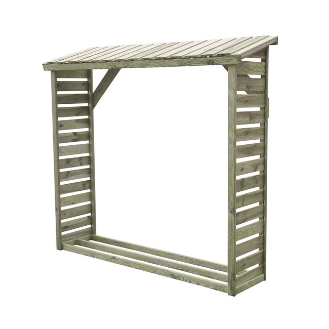 Abri bûches en bois avec plancher - CEMONJARDIN