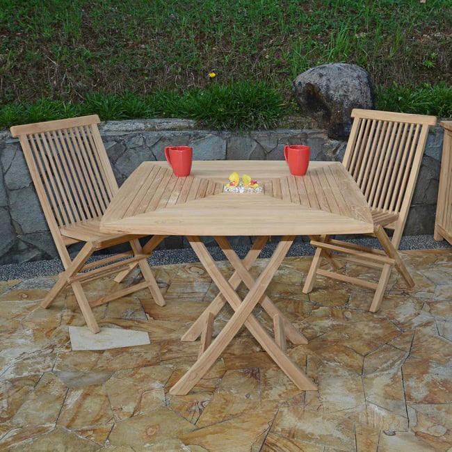 Salon de jardin en teck massif Malo, 2 places naturel <span itemprop=