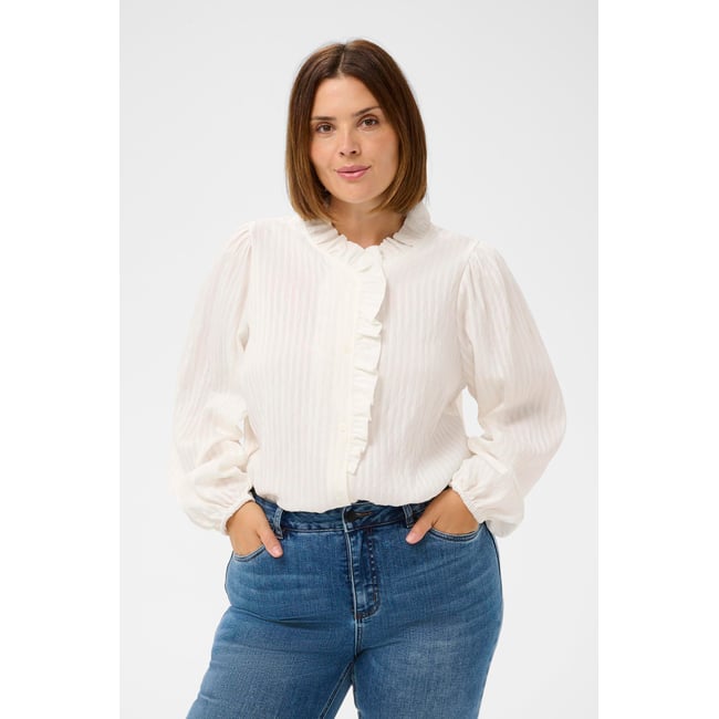 Chemise à manches longues blanc chalk <span itemprop=