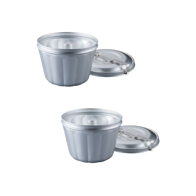 Lot de 2 moules à gâteaux 21/21 cm en aluminium BACK FREUDE gris <span itemprop=