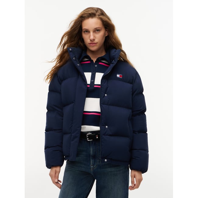 Chaqueta acolchada corta con capucha ALASKA azul marino <span itemprop=
