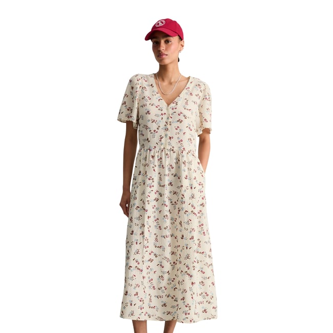 Robe imprimée regular en mélange de viscose avec une légère structure - MARC O’POLO DENIM