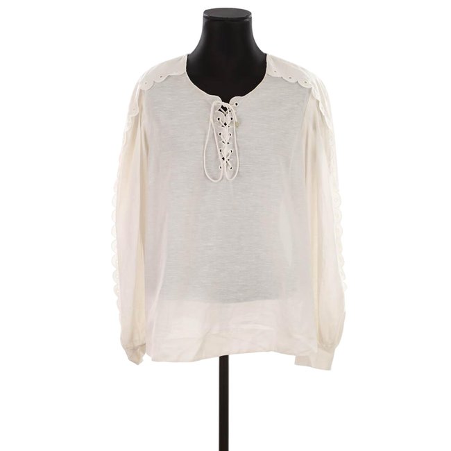 Blouse en coton - Très Bon État blanc <span itemprop=