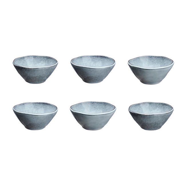 Lot de 6 bols moyens en grès, CLOUD Couleur gris clair <span itemprop=