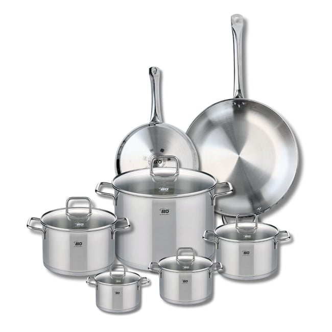 2 poêles 24/32cm + 5 faitouts 12/14/16/20/26cm PROFI CITRIN gris <span itemprop=
