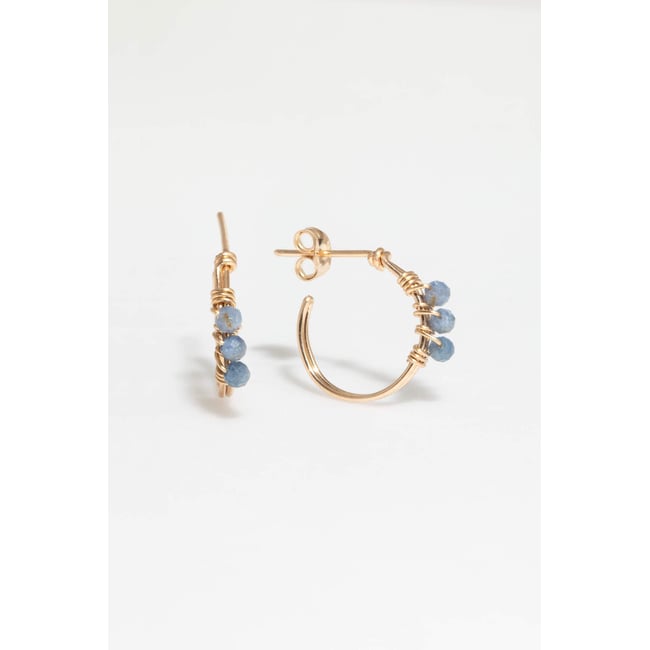 Créoles Théa - Saphir argent / tanzanite <span itemprop=