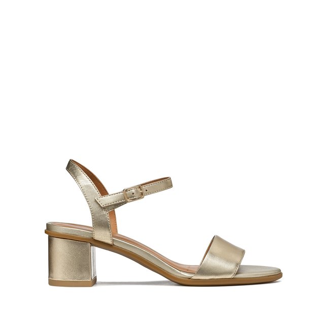 Aurely Leather Heeled Sandals, gold-coloured, GEOX