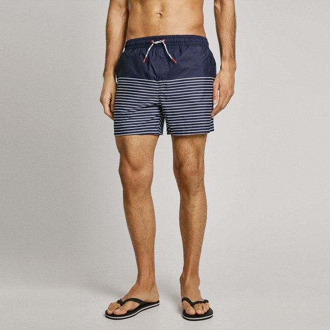 Short De Bain À Rayures marine <span itemprop=