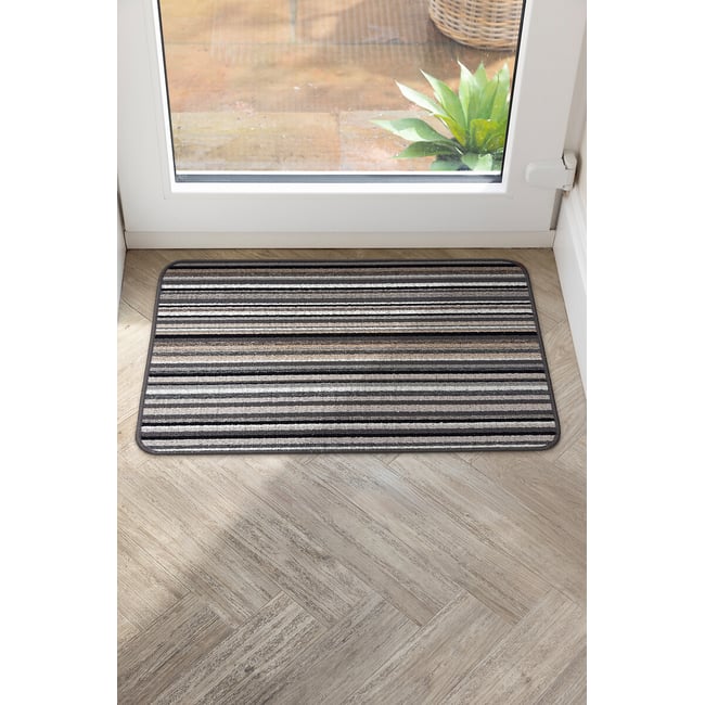 My Stain Resistant Candy Multi Mono Stripe Doormat, white/black striped, MY MAT