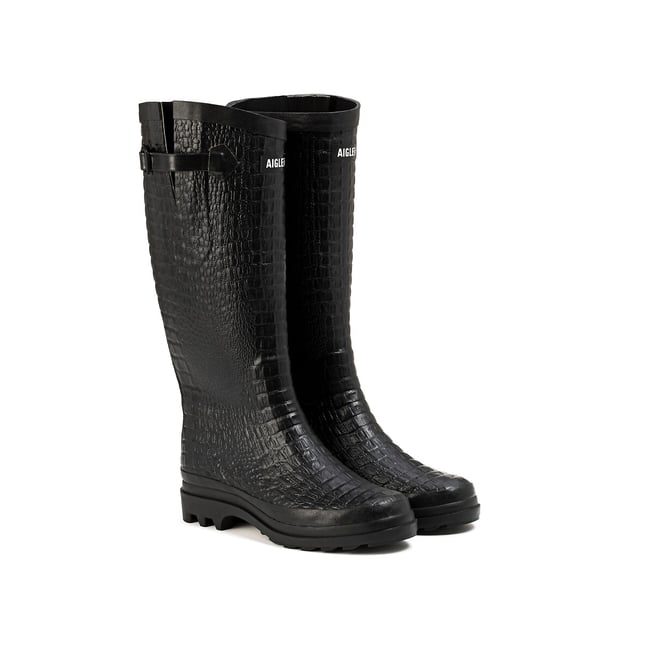 Bottes de pluie AIGLENTINE 2 CROCO noir <span itemprop=