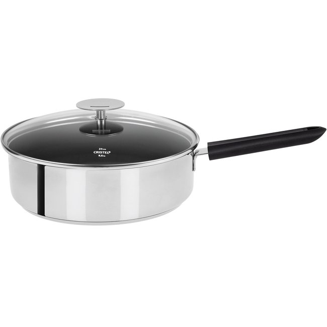 Sauteuse antiadhésive en inox poignée noire MUTINE noir <span itemprop=