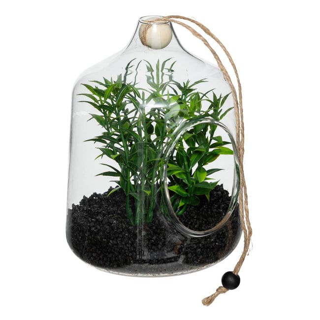 Terrarium artificiel suspendu FAMILY CORNER Couleur vert <span itemprop=