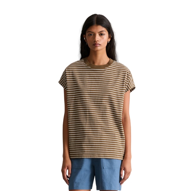 T-shirt à rayures relaxed en jersey simple de coton - MARC O’POLO DENIM