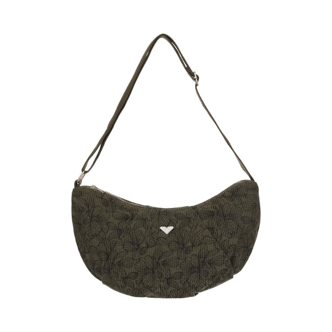 Sac à bandoulière en velours côtelé NEON MOON PRINTED. vert beetle <span itemprop=