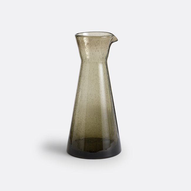 Carafe en verre bullé, Faraji Couleur gris fumé <span itemprop=