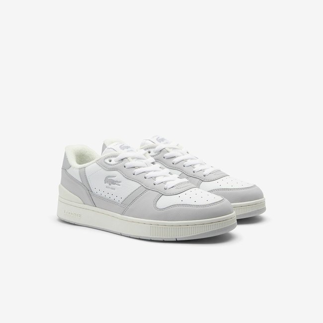 T Clip Set Low Top Trainers in Leather white/grey LACOSTE