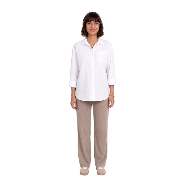 Pantalon de grossesse style yoga beige <span itemprop=