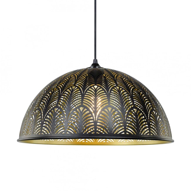 Suspension métal fer, OSENI Couleur noir brillant <span itemprop=