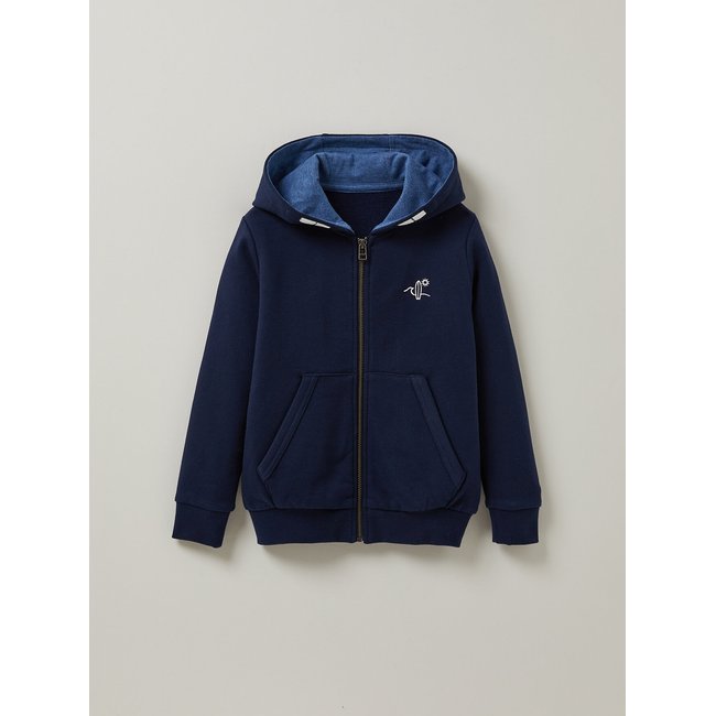 Sweat à capuche en coton Biologique marine <span itemprop=