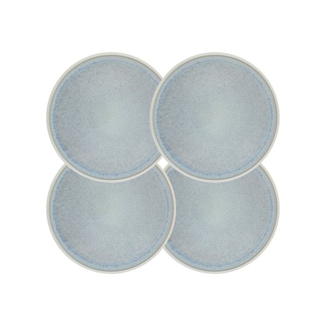 Lot de 4 grandes assiettes, BOREA Couleur gris <span itemprop=