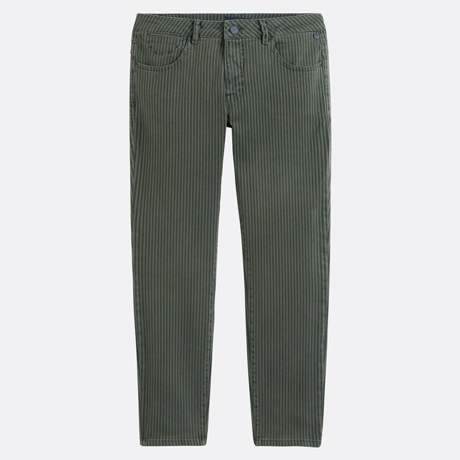 Pantalón recto a rayas rayas negro <span itemprop=
