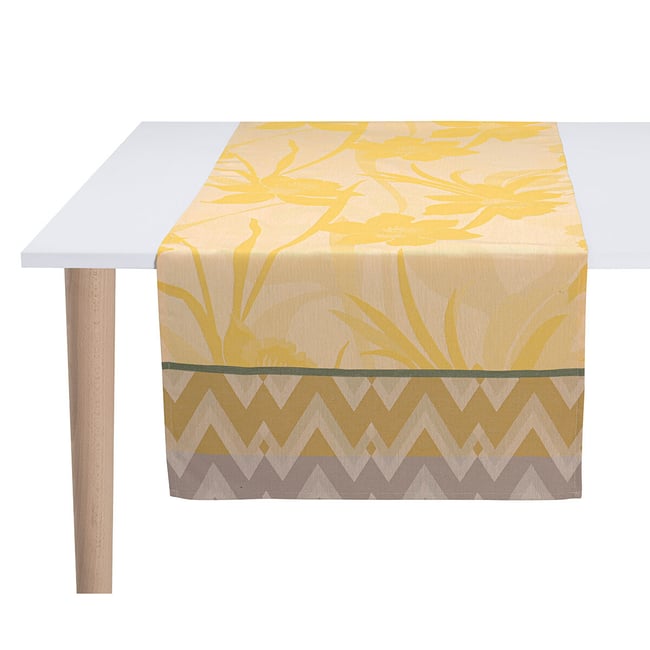 Chemin de table La Vie en Vosges Soleil 50x150 100% coton soleil <span itemprop=