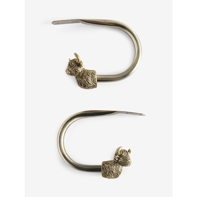 Embrasses de rideaux vache hamish, lot 2 lait antique <span itemprop=