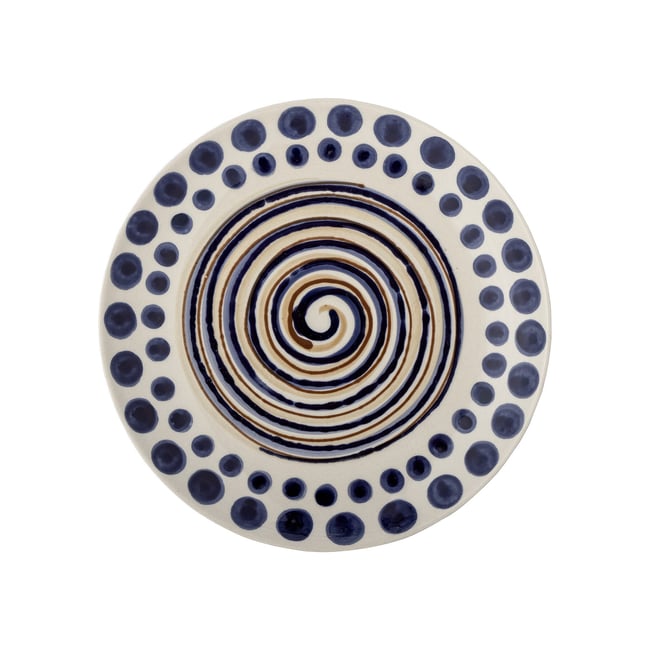 Assiette en grès SHAMA Couleur bleu <span itemprop=