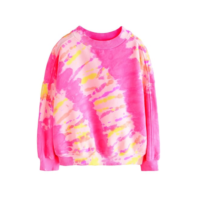 Sweat tie-dye rose/jaune <span itemprop=