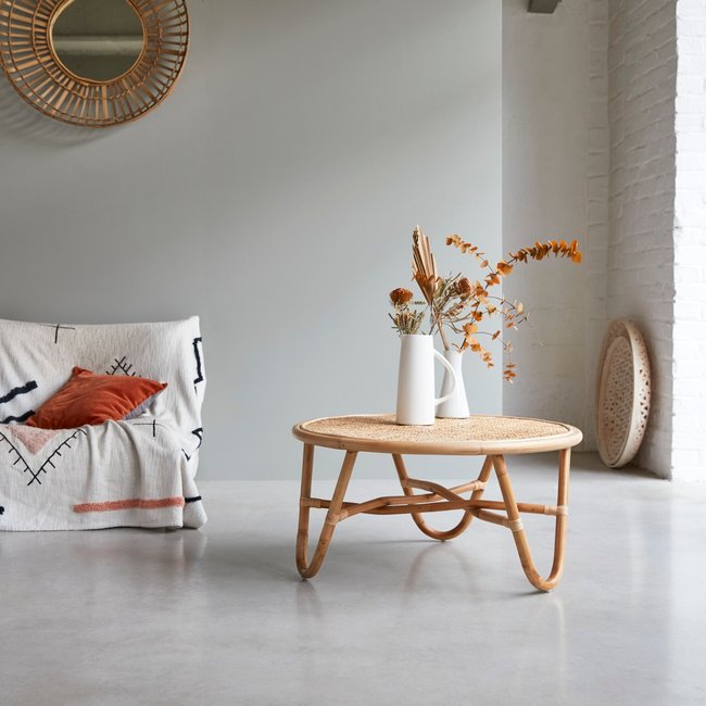 Table basse en rotin LINA Couleur naturel <span itemprop=