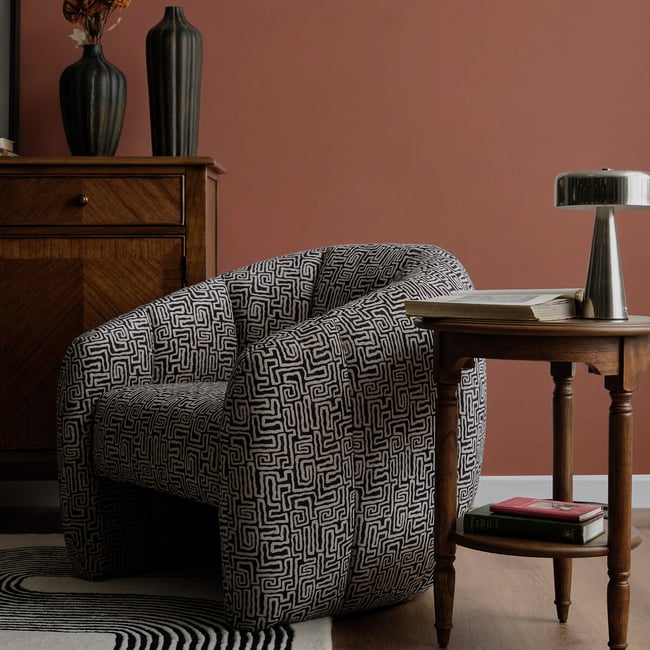 Adela Tub Accent Chair, black/white, ÉDITÉ