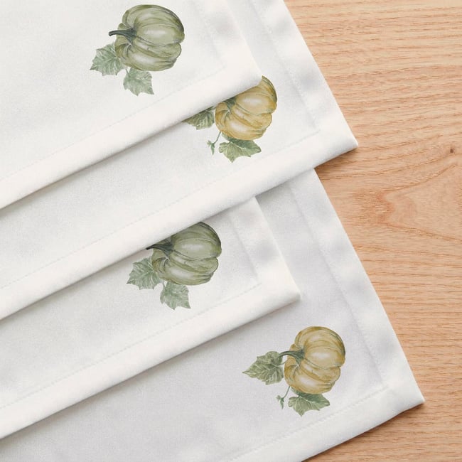 Lot de 4 serviettes en coton 100% Pumkin multicolore <span itemprop=