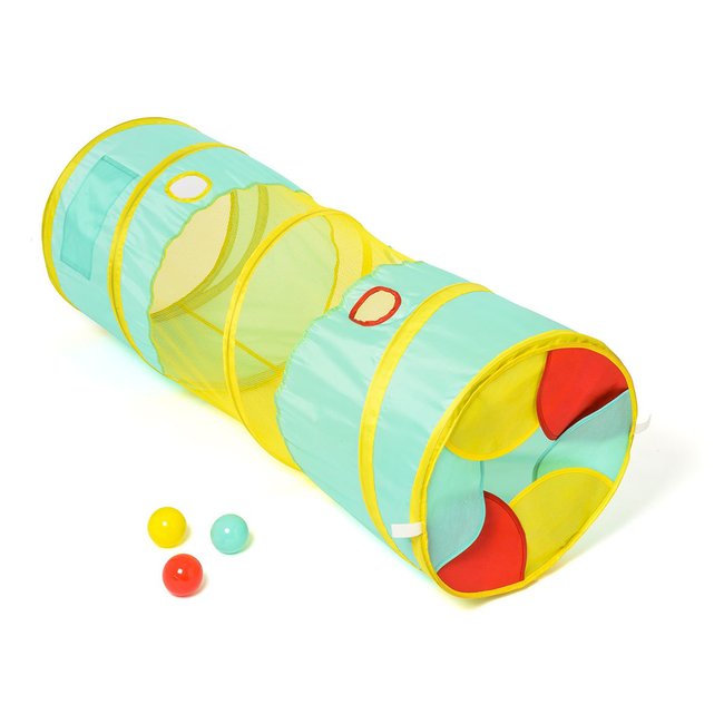 Tunnel pop up et 3 balles blanc <span itemprop=