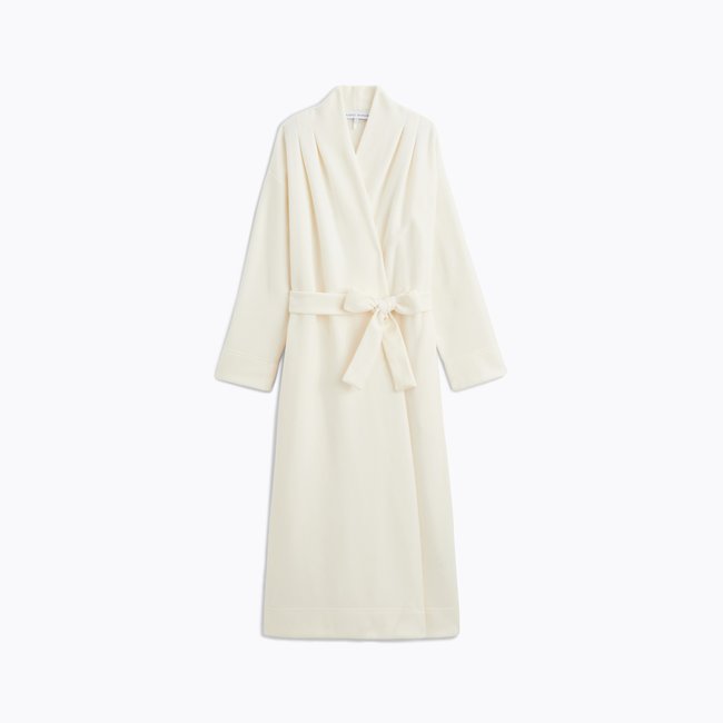 Robe de chambre  en polaire, SARAH lait <span itemprop=
