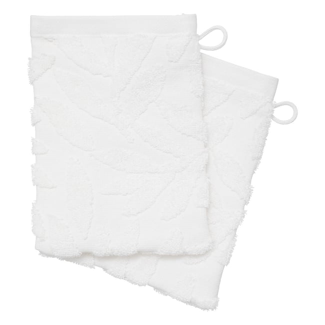 2 gants de toilette tencel 15 x 21 cm Ciselle blanc blanc, bleu <span itemprop=