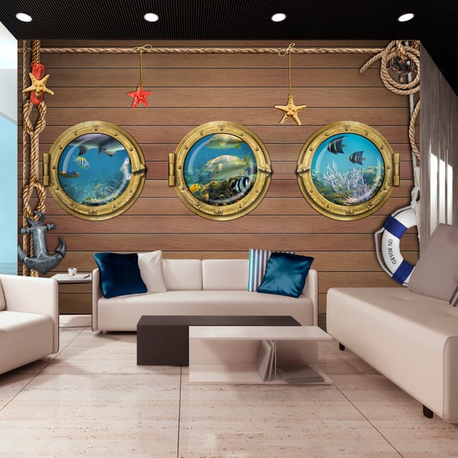 Papier peint intissé panoramique Animaux Overboard Couleur multicouleur <span itemprop=