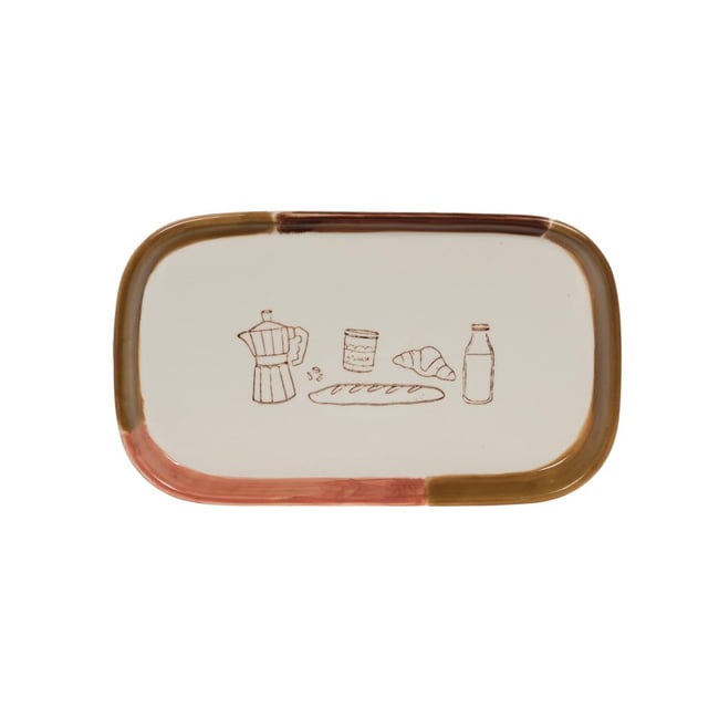 Plat ovale Dario Couleur crème / ivoire <span itemprop=