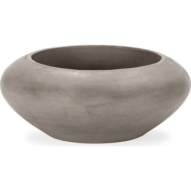 Cache-pot rond en ciment Couleur gris anthracite <span itemprop=