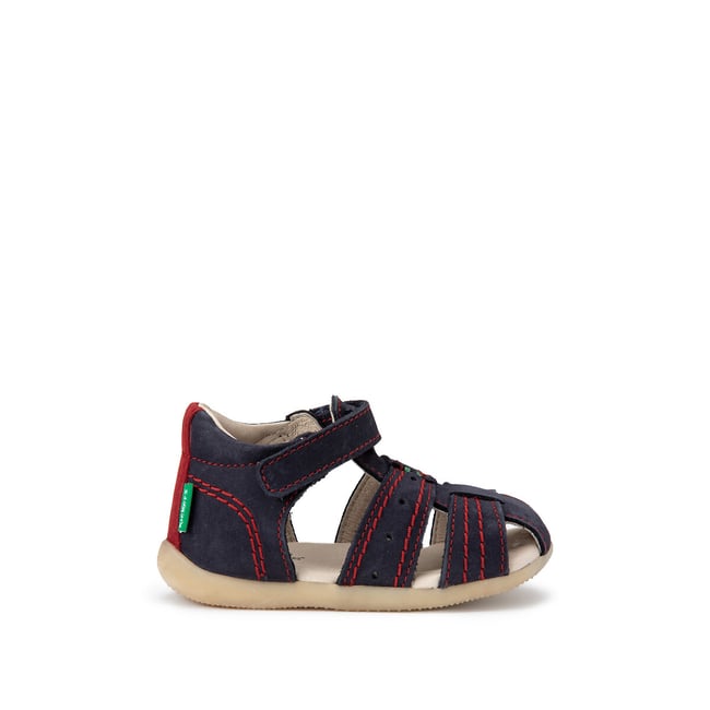 Sandales cuir Bigbazar-2  marine/rouge <span itemprop=