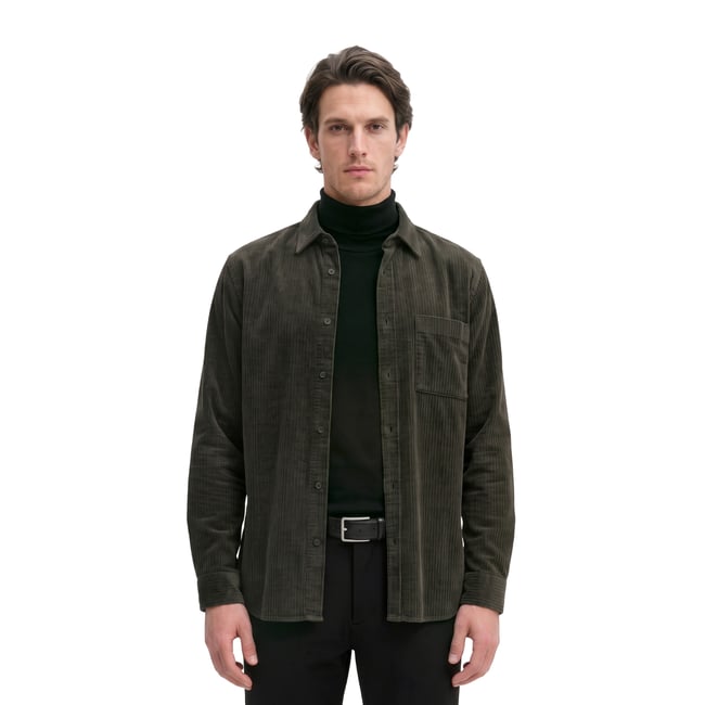 Chemise en velours côtelé, coupe classique en coton bio tout doux - MARC O'POLO