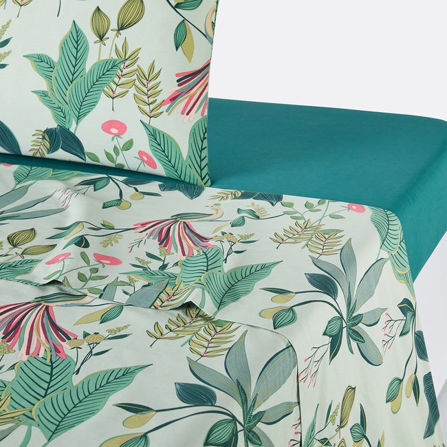 Somerset Floral 100% Cotton Percale 200 Thread Count Flat Sheet, printed, LA REDOUTE INTERIEURS