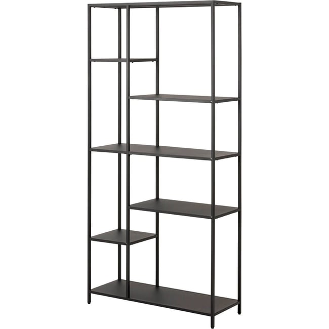 Étagère ouverte asymétrique en métal SEAFORD Couleur noir mat <span itemprop=